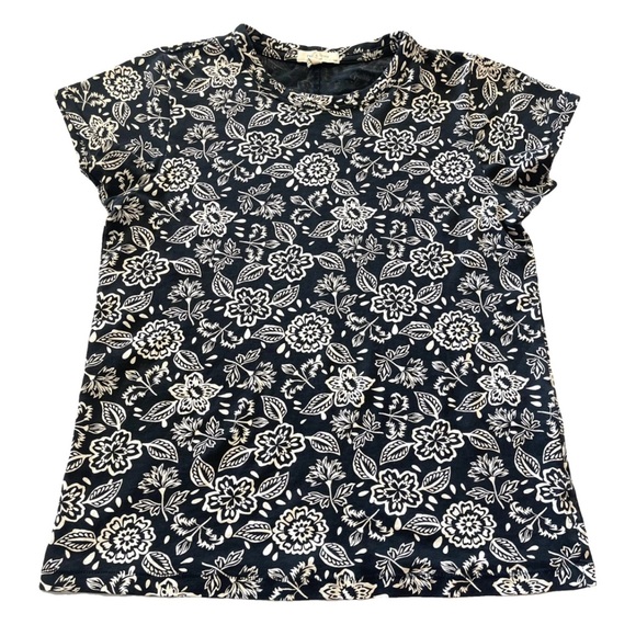 rag & bone Tops - Rag & Bone‎ Women’s 100% Organic Cotton Black and Cream Floral Tshirt SMALL